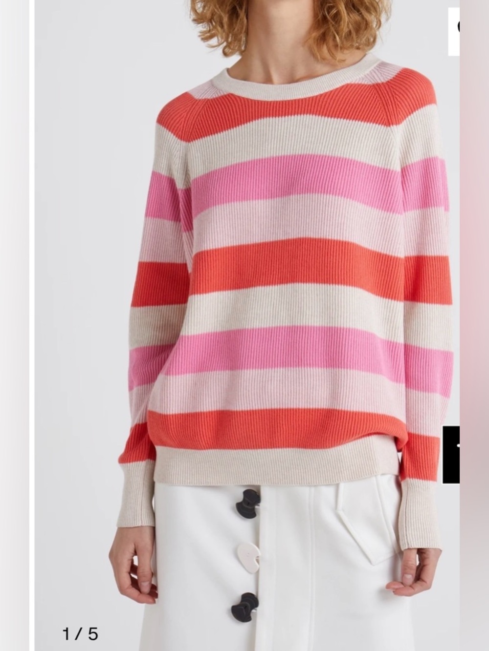 Repeat Cotton Striped Crew Neck Size S